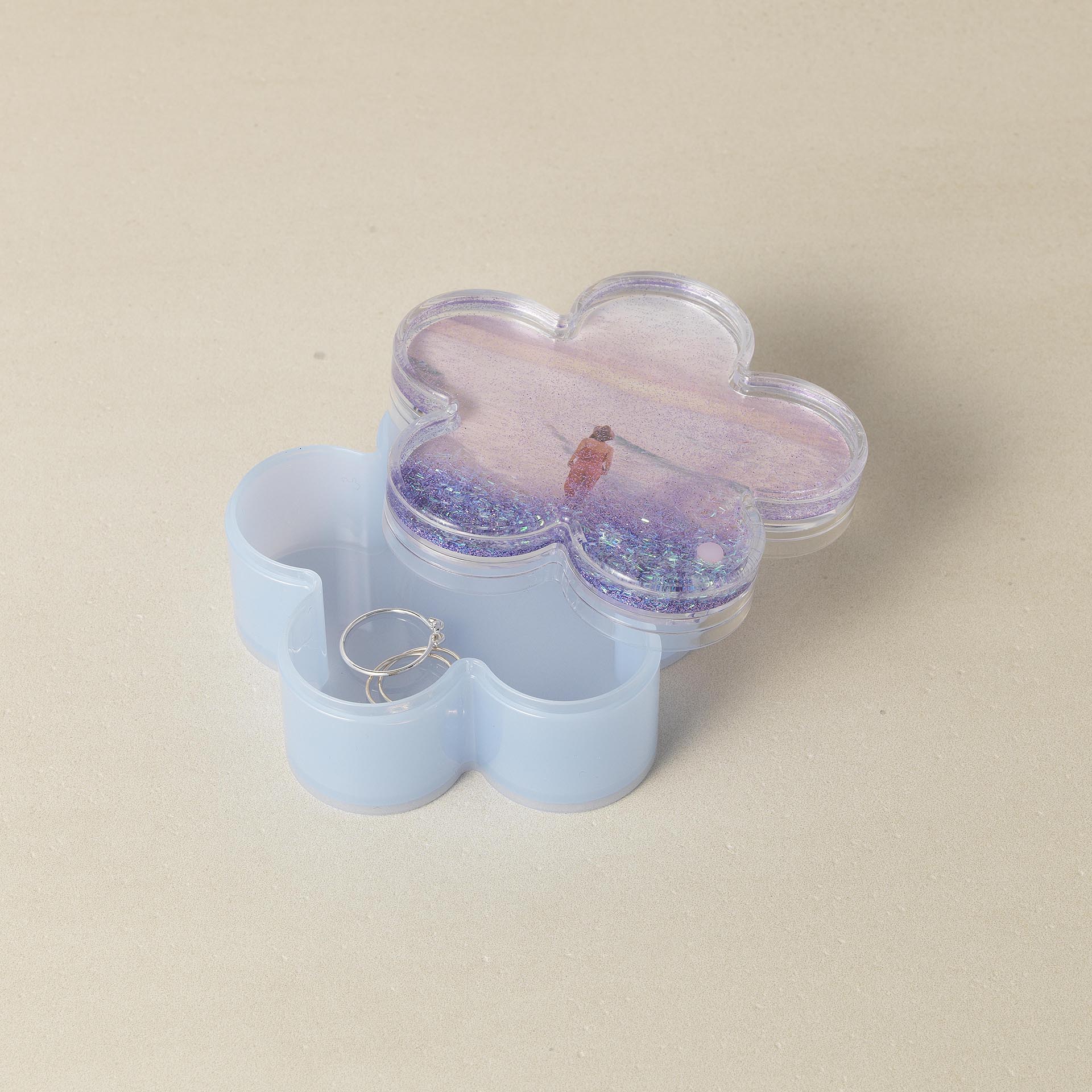 WB-1209 - FLOWER PHOTO GLITTER BOX